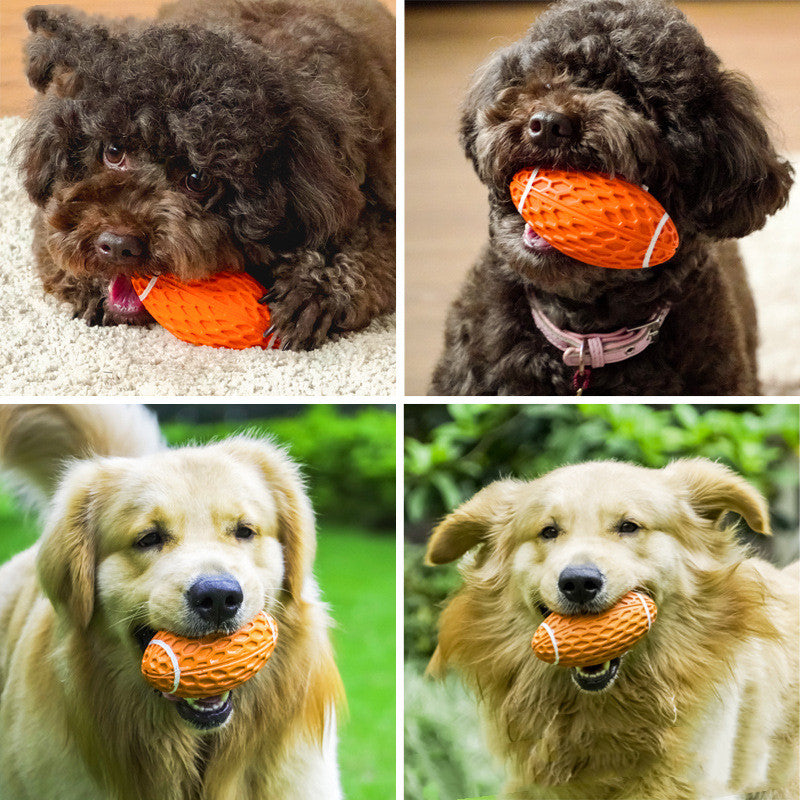BARKELLE™ Durable Rugby Dog Toy – Tough Chew Ball for Boredom Relief & Interactive Play