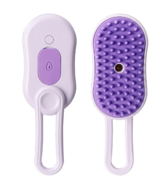 3-in-1 Steam Pet Grooming Brush – Self-Cleaning Deshedding & Massage Comb for Dogs & Cats