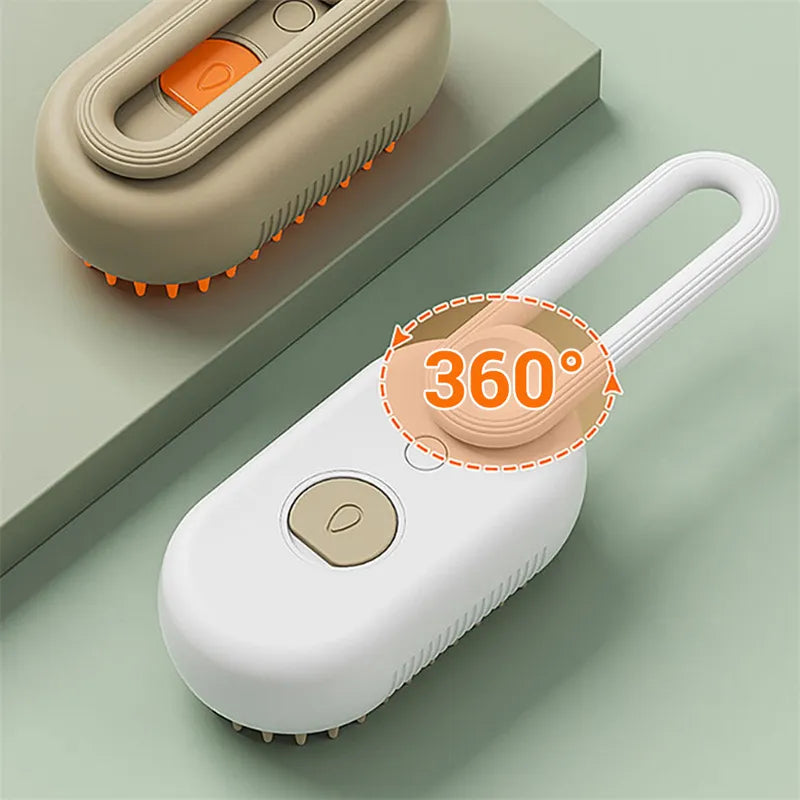 3-in-1 Steam Pet Grooming Brush – Self-Cleaning Deshedding & Massage Comb for Dogs & Cats