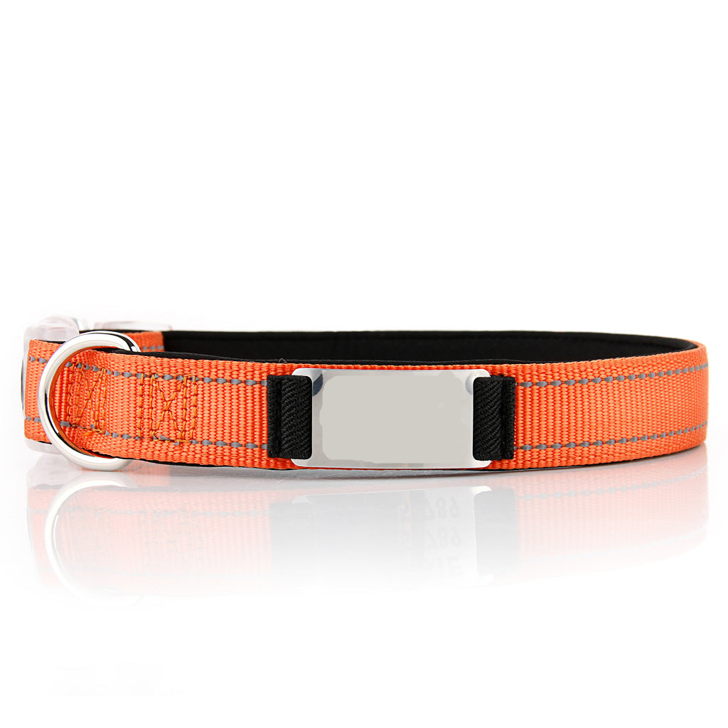 BARKELLE™ Personalized Reflective Dog Collar with Custom Name Tag