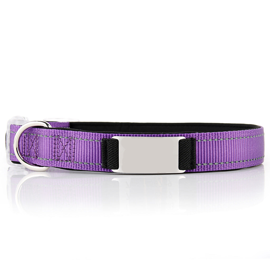 BARKELLE™ Personalized Reflective Dog Collar with Custom Name Tag