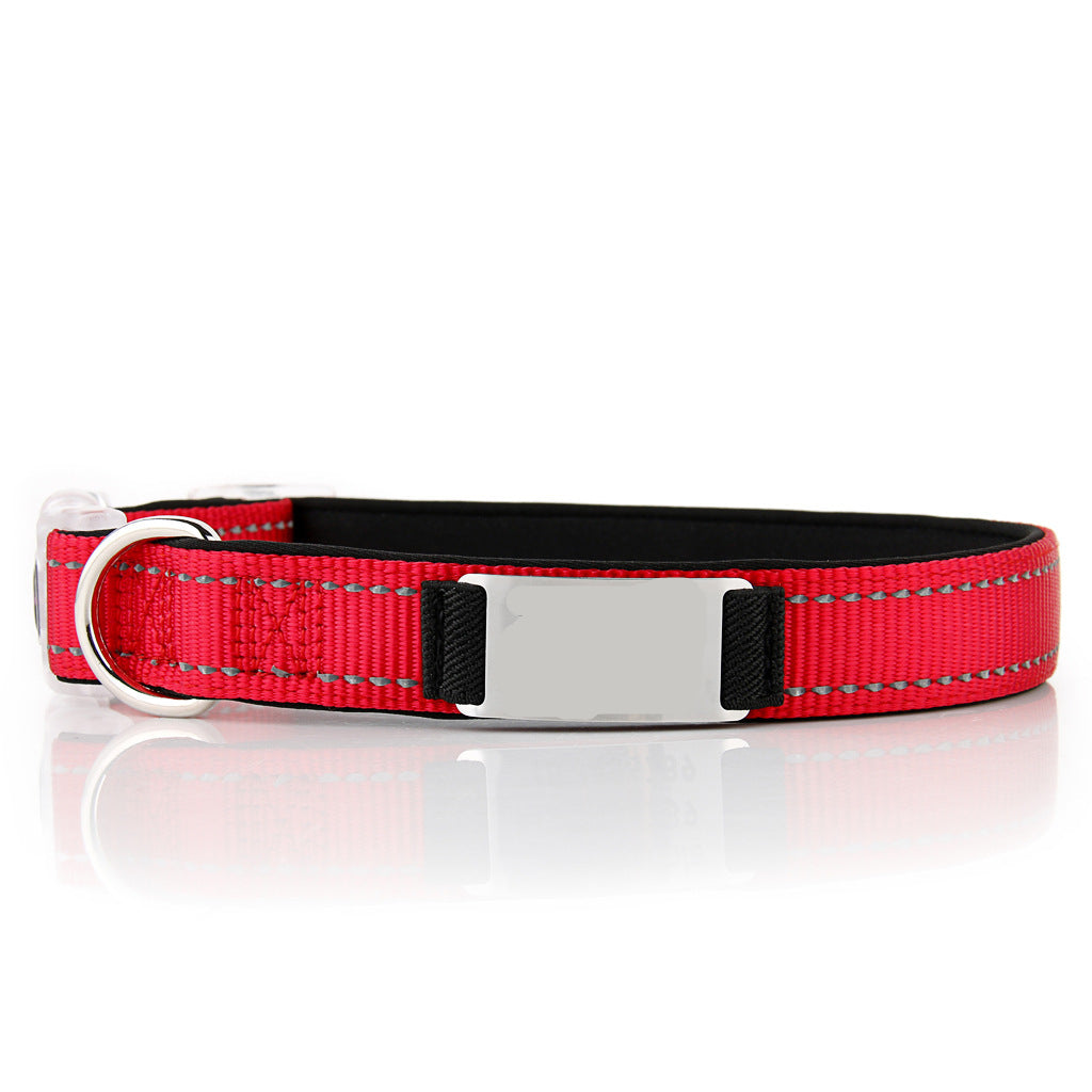 BARKELLE™ Personalized Reflective Dog Collar with Custom Name Tag