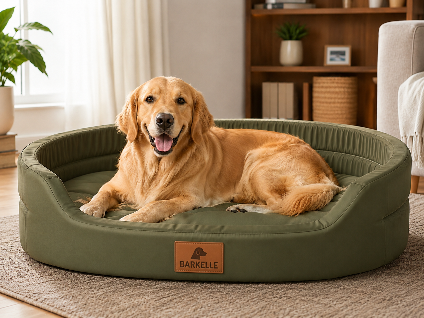 Luxury Waterproof Orthopedic Dog Bed – Washable Cozy Calming Pet Bed | BARKELLE