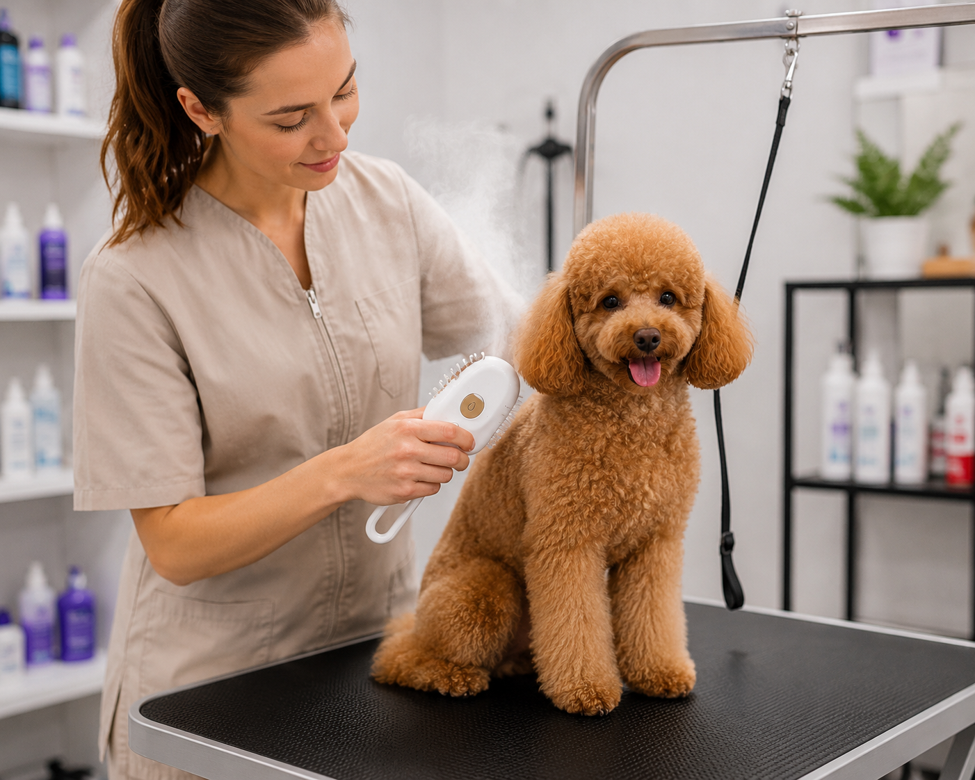 3-in-1 Steam Pet Grooming Brush – Self-Cleaning Deshedding & Massage Comb for Dogs & Cats