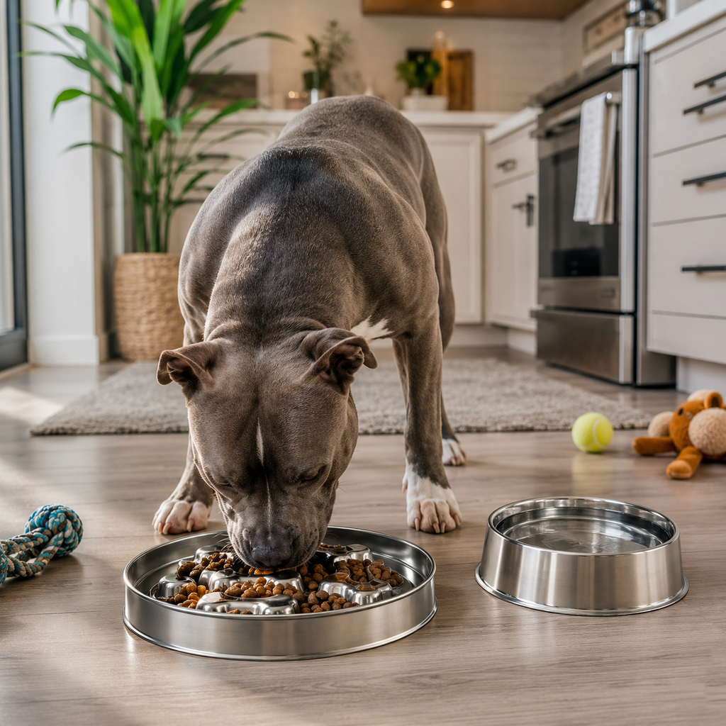 BARKELLE Stainless Steel Slow Feeder Dog Bowl
