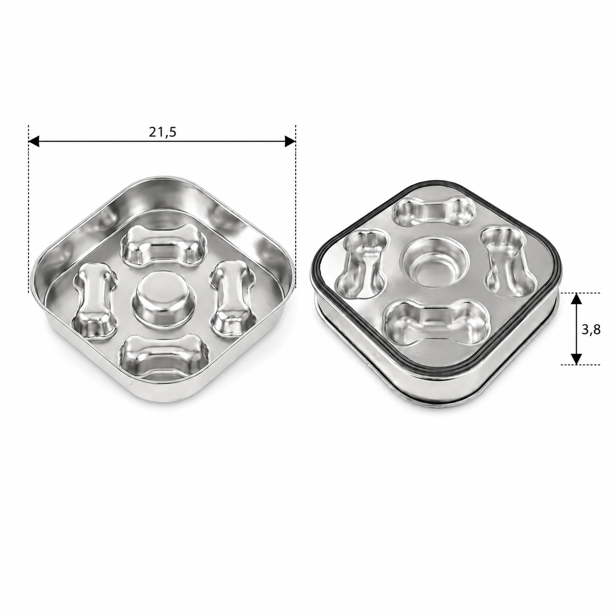 BARKELLE Stainless Steel Slow Feeder Dog Bowl