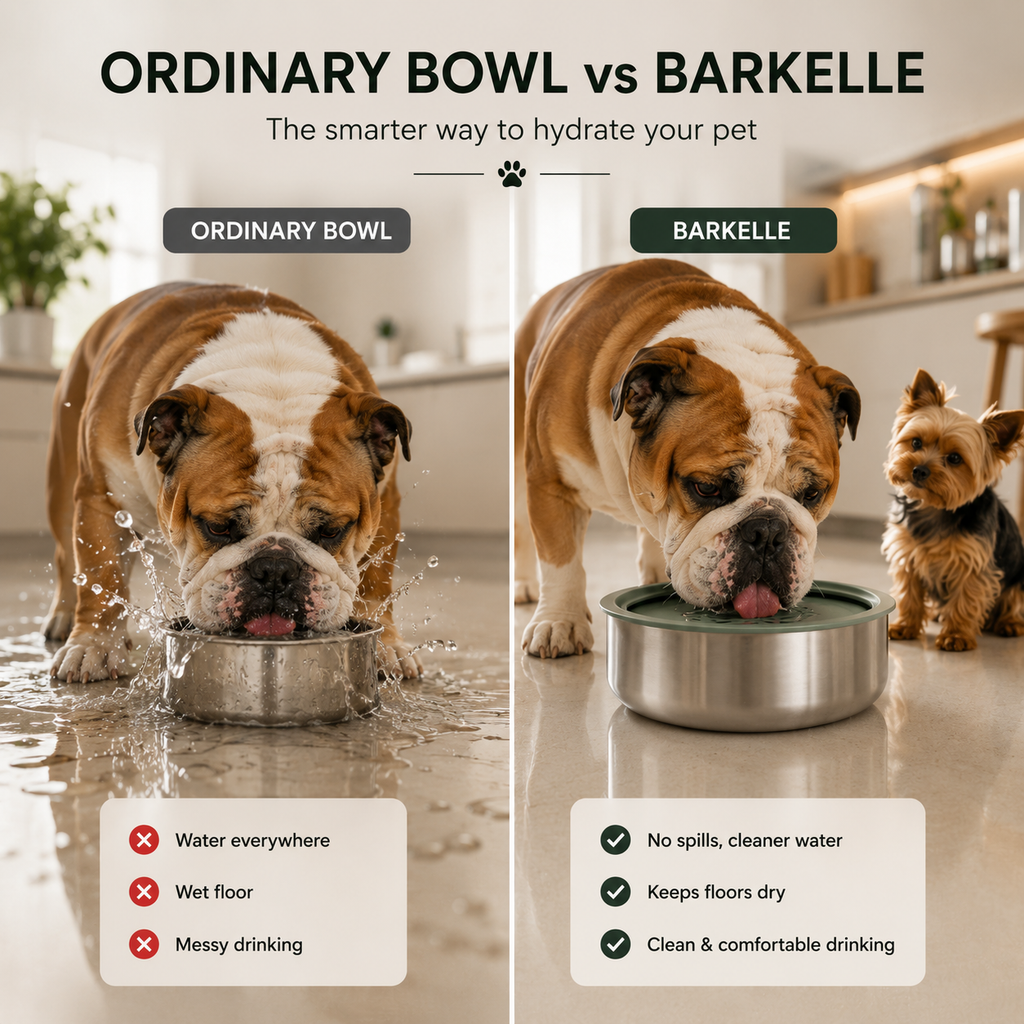 No-Spill Stainless Steel Dog & Cat Water Bowl