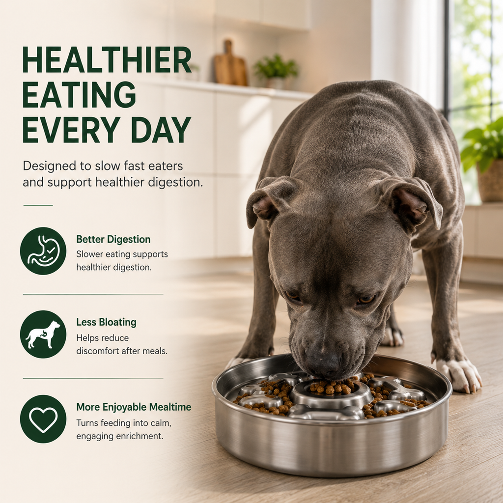 Stainless Steel Slow Feeder Dog Bowl