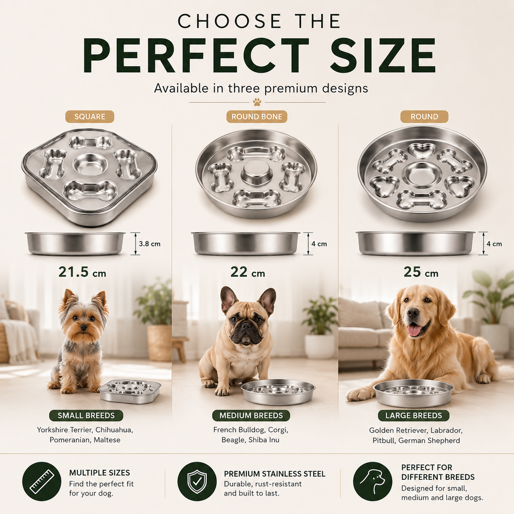Stainless Steel Slow Feeder Dog Bowl