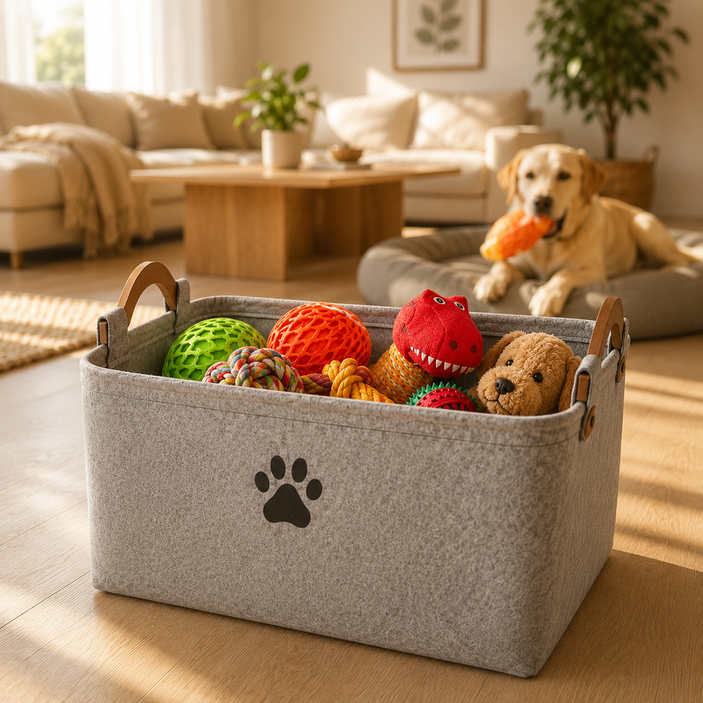 Felt Pet Toy Storage Basket