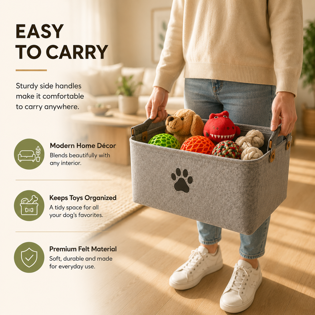 Felt Pet Toy Storage Basket