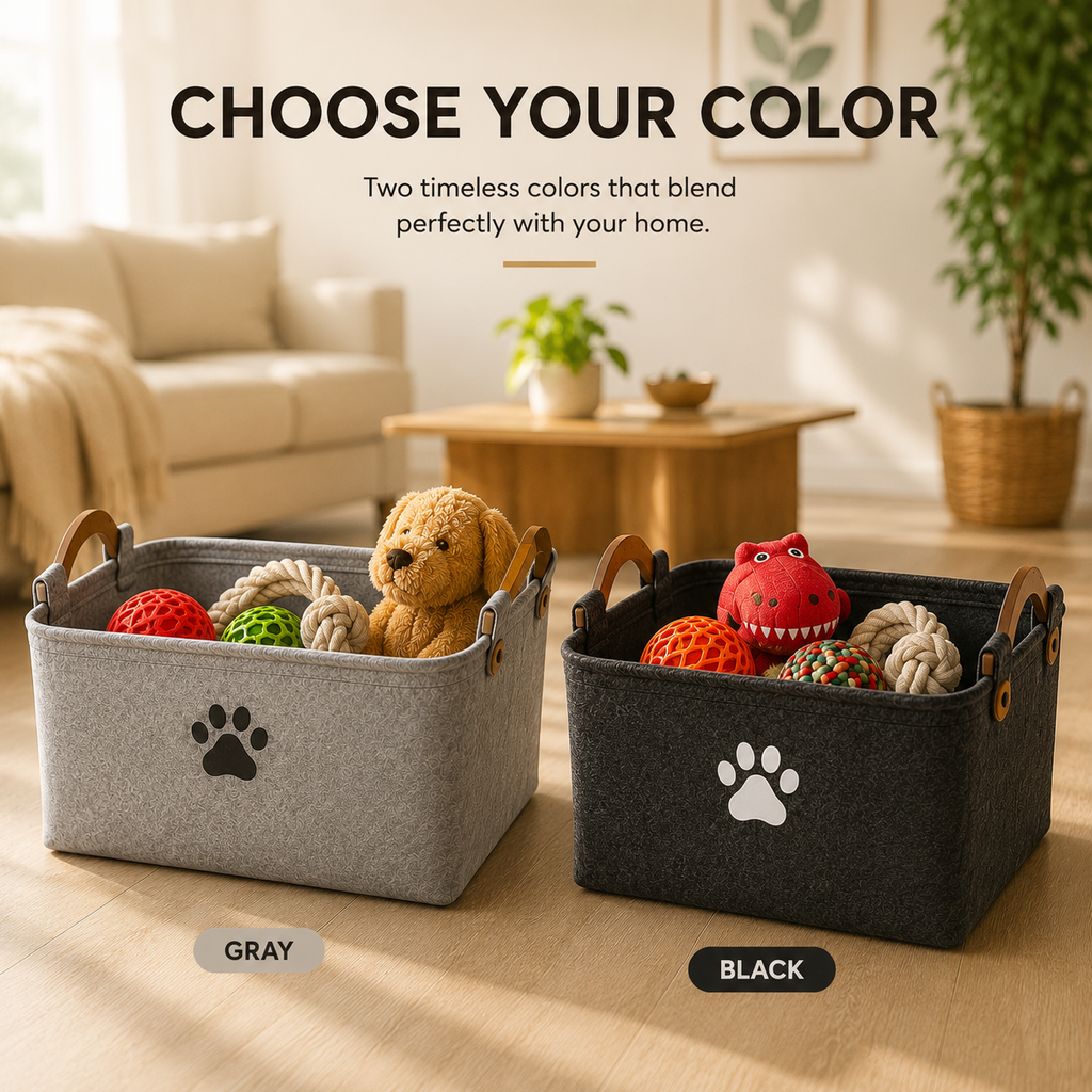 Felt Pet Toy Storage Basket