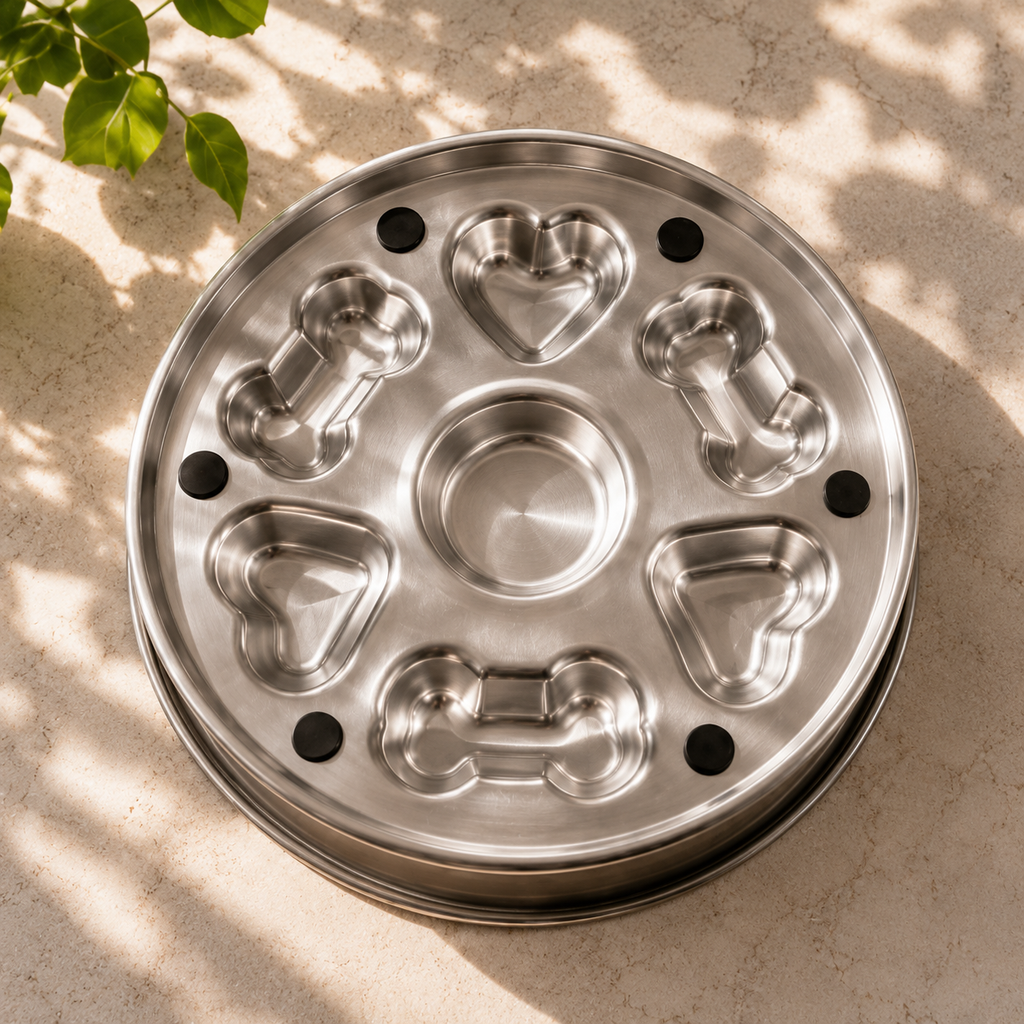 Stainless Steel Slow Feeder Dog Bowl