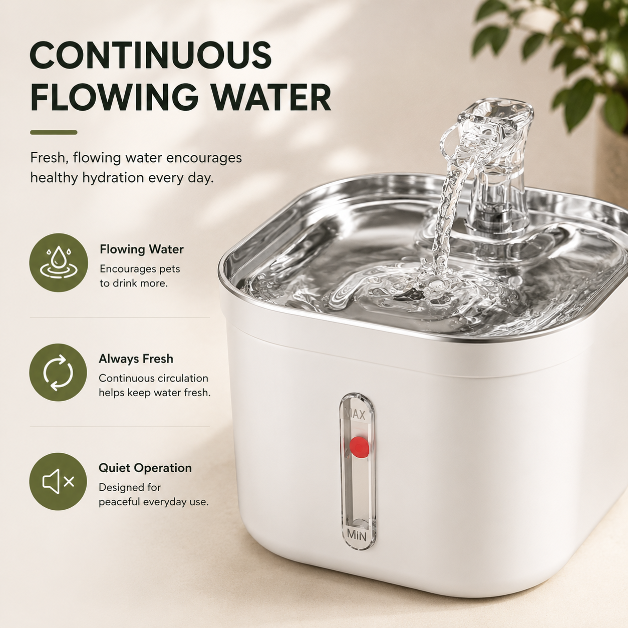 Premium Stainless Steel Pet Water Fountain