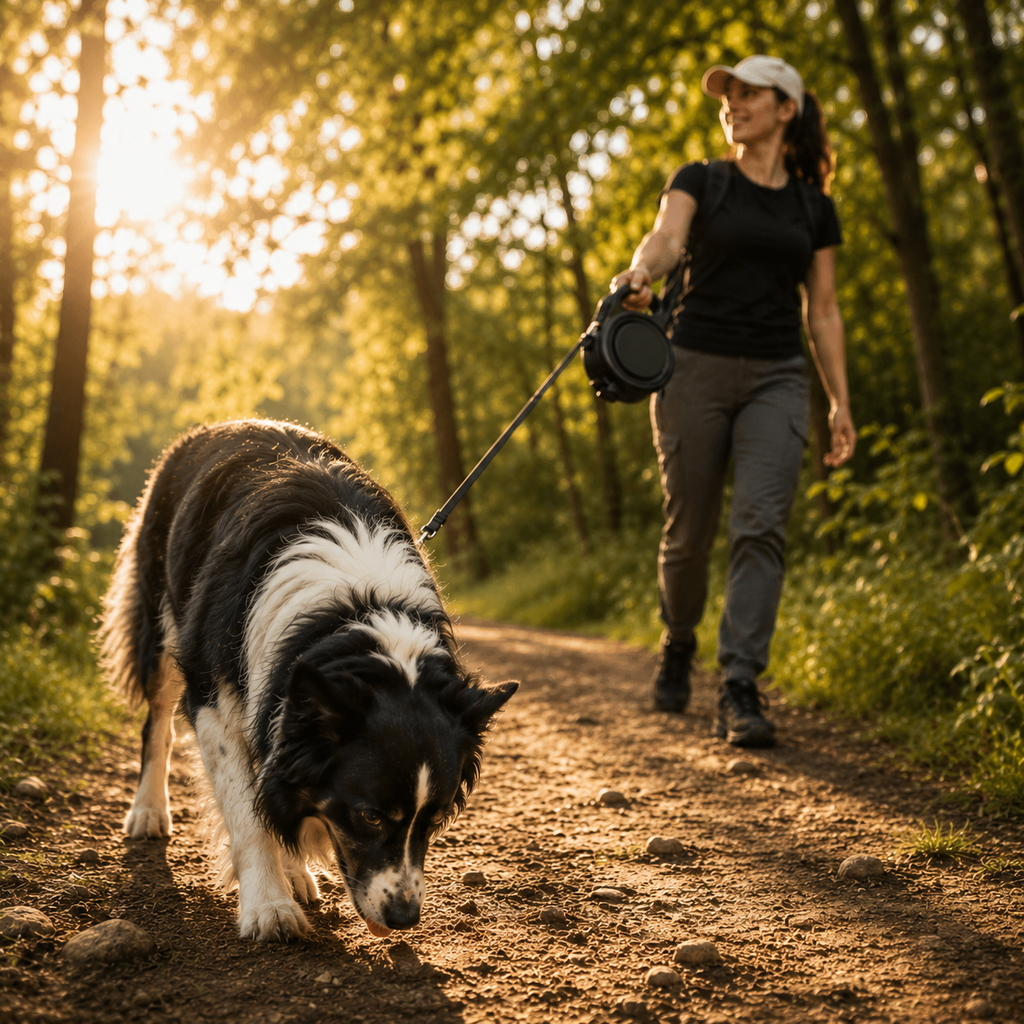 2-in-1 Retractable Dog Leash + Water Bottle