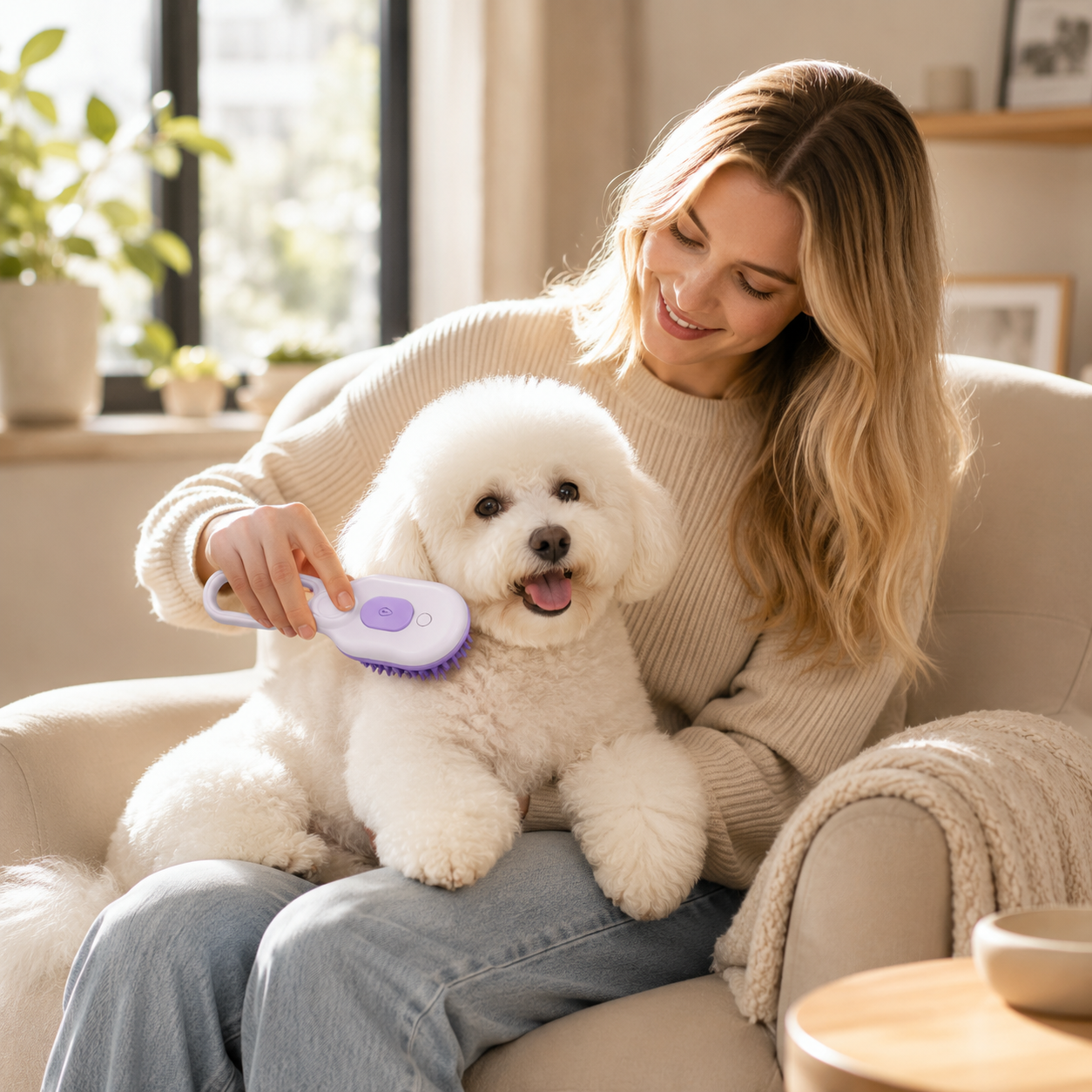 3-in-1 Steam Pet Grooming Brush
