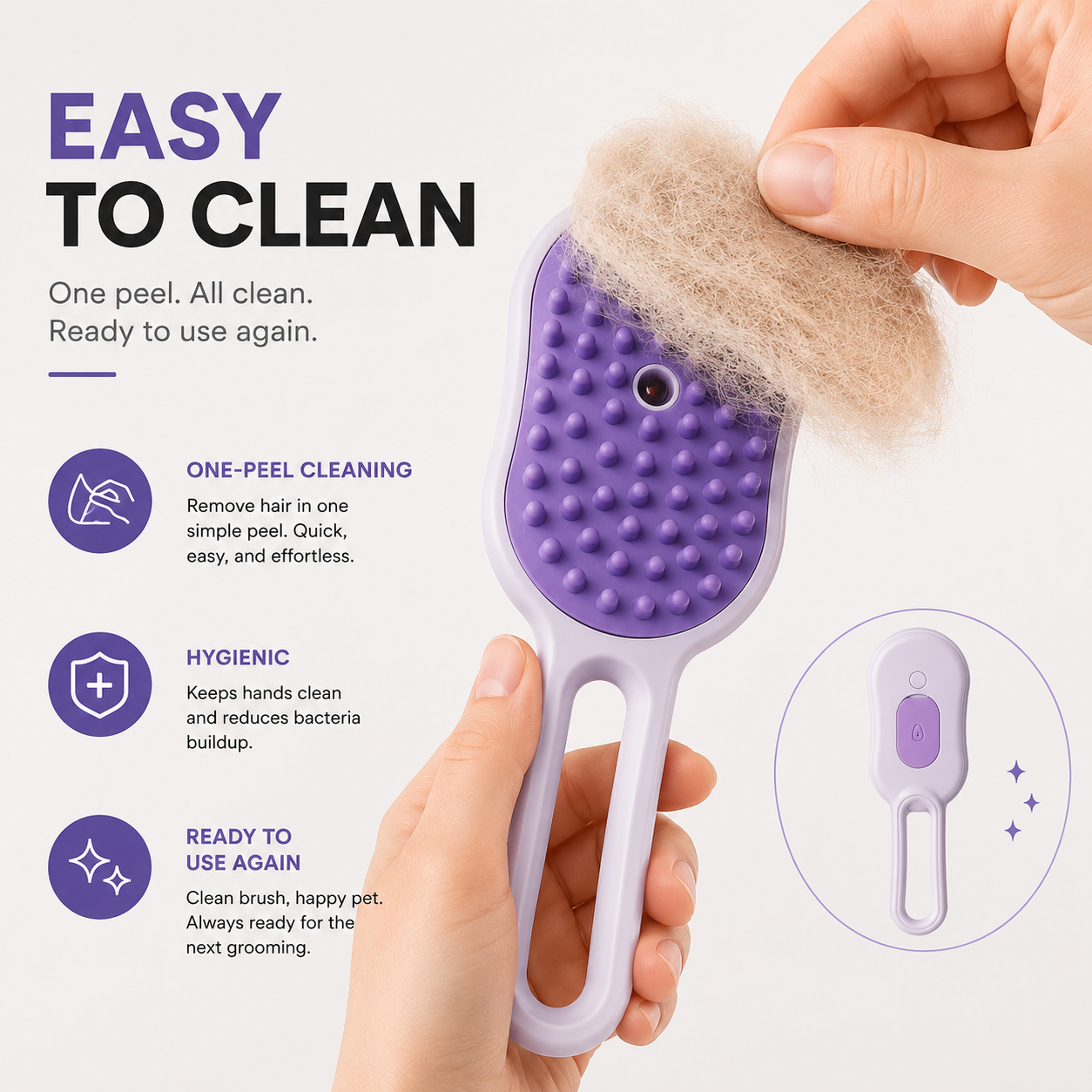 3-in-1 Steam Pet Grooming Brush
