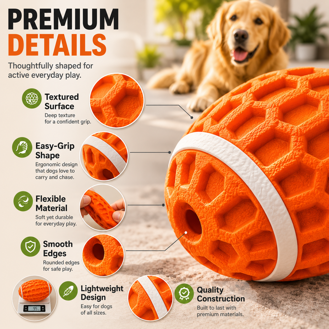 Durable Rugby Dog Toy