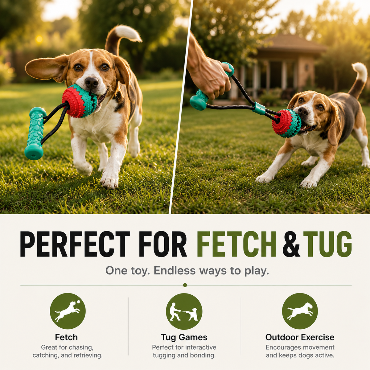 Interactive Tug Rope Dog Toy